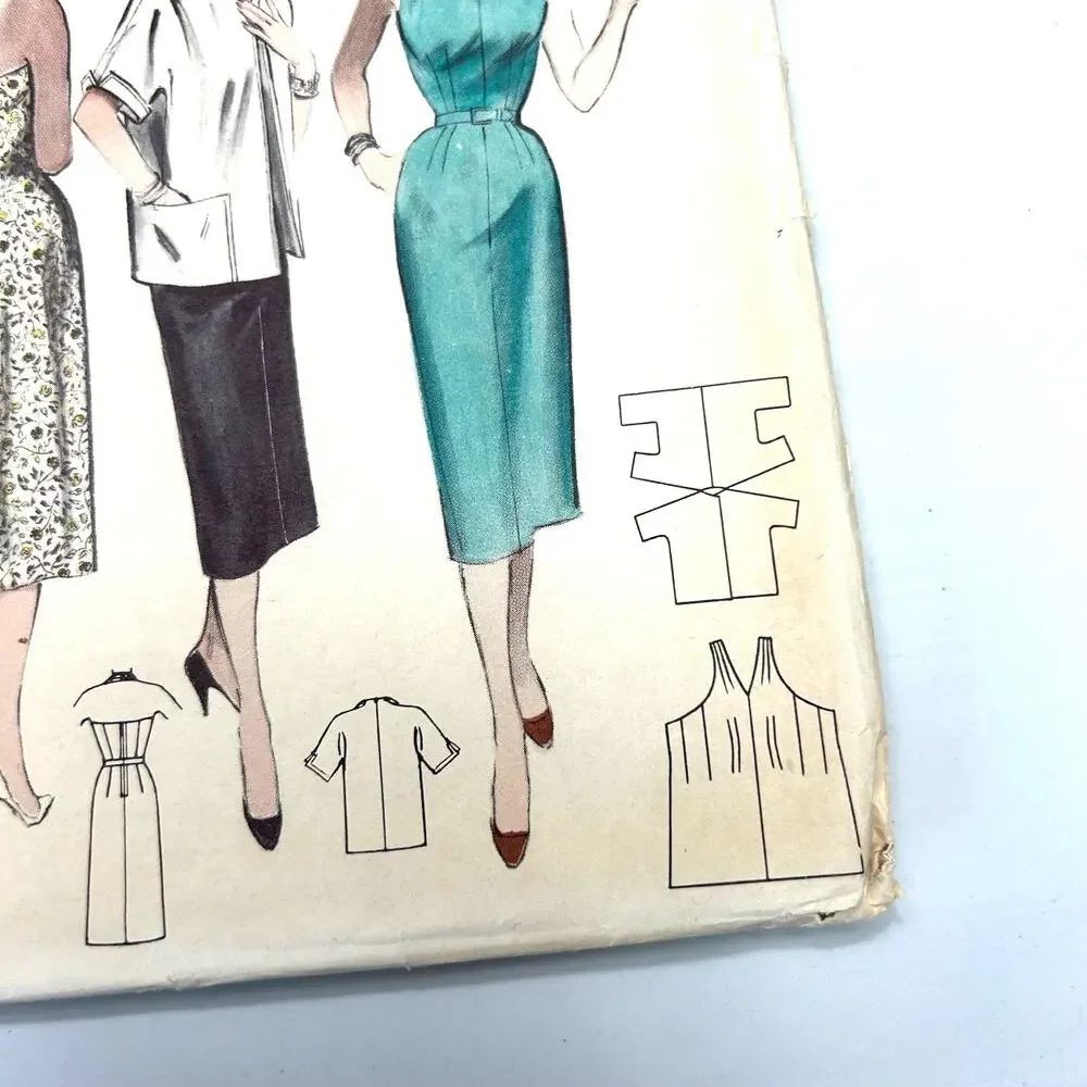 Butterick Vintage 1950's Pattern #6954 Women's Halter Dress And Box Jacket Sz 14